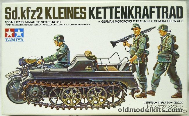 Tamiya 1/35 Sd.Kfz.2 Kleines Kettenkraftrad - With Crew Of Three, 35029 plastic model kit